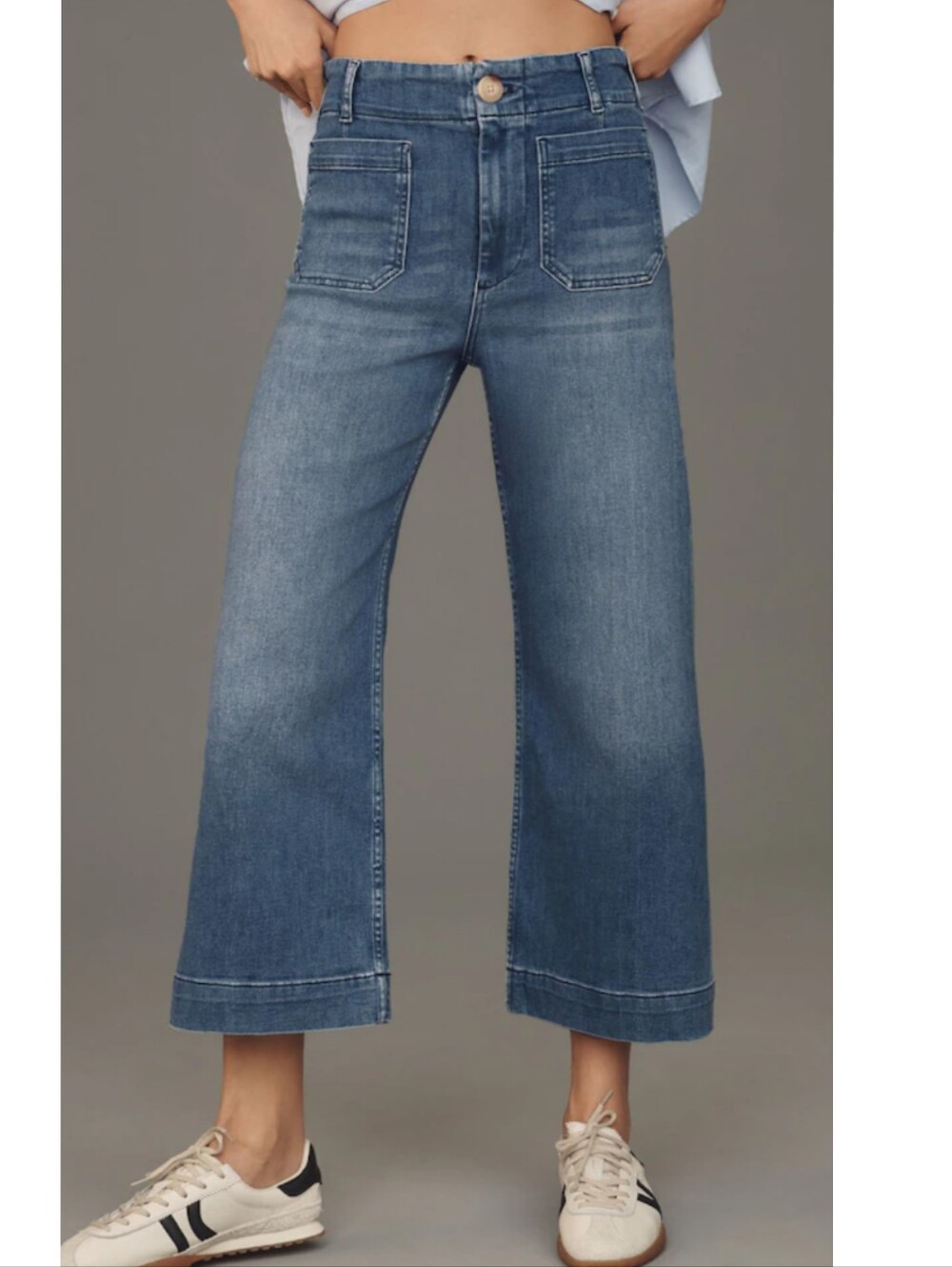 Anthropologie Maeve The Colette Denim Cropped Wide Leg Jeans